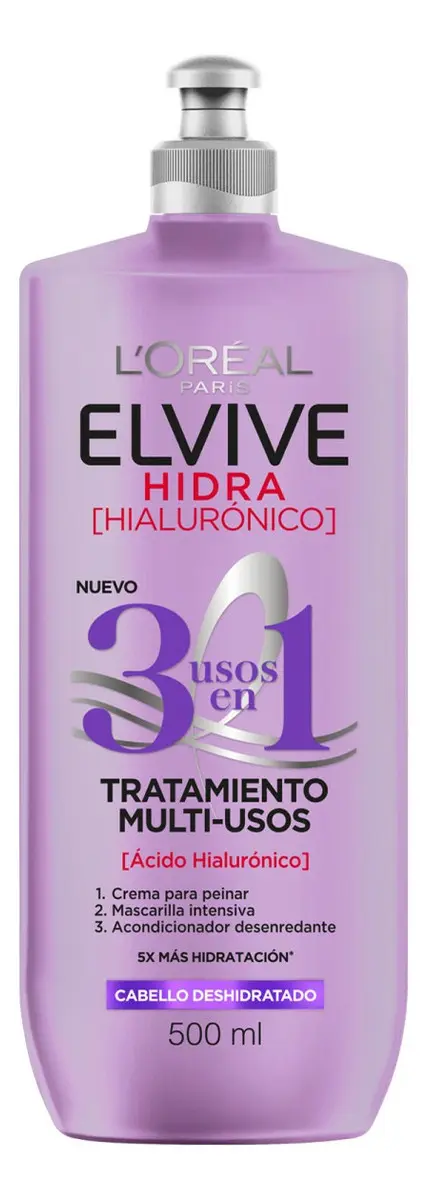 ELVIVE HIALURONICO 3 EN 1 CREMA DE PEINAR 500 ML