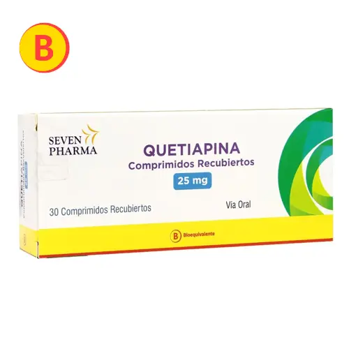 QUETIAPINA 25 MG CJ X 30 COMP REC