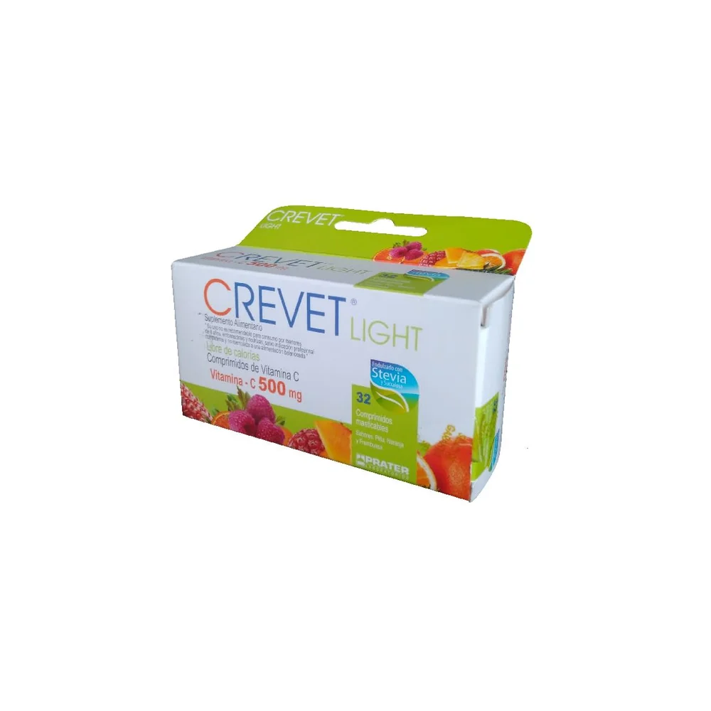 CREVET LIGHT 500MG (VITAMINA C) PIÑA/NARAJ/FRAMB CJ X 32COMP