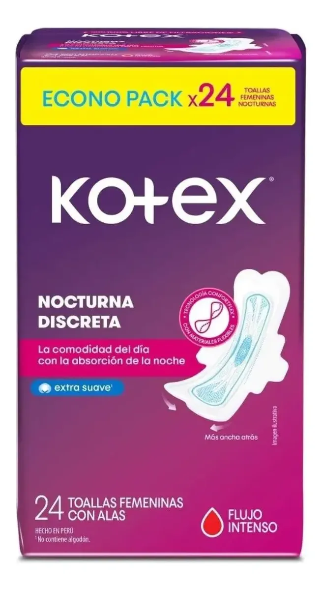 KOTEX NOCT DISCRETA TELA SUAVE X 24