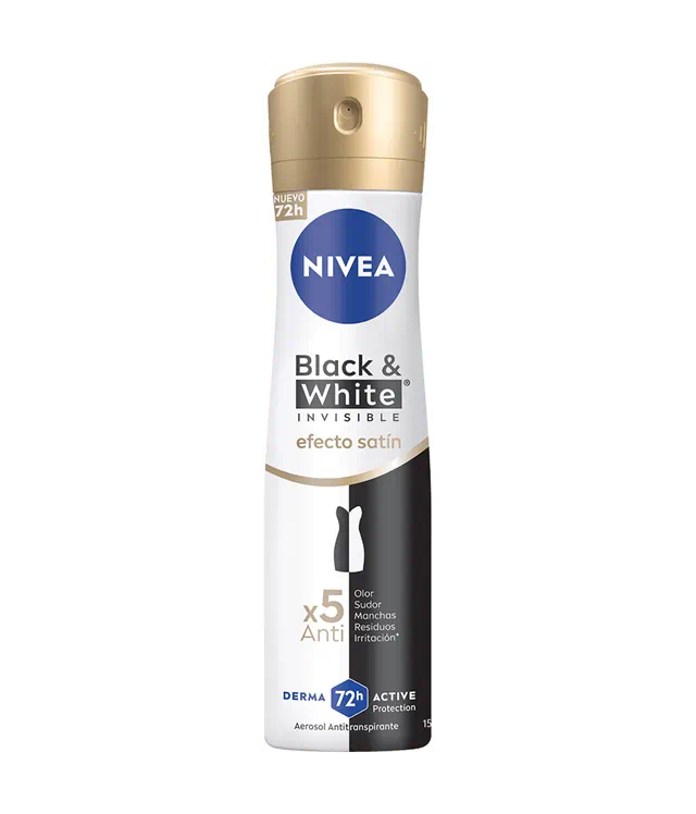 DESODORANTE NIVEA BLACK & WHITE INVISIBLE EFECTO SATIN 150ML