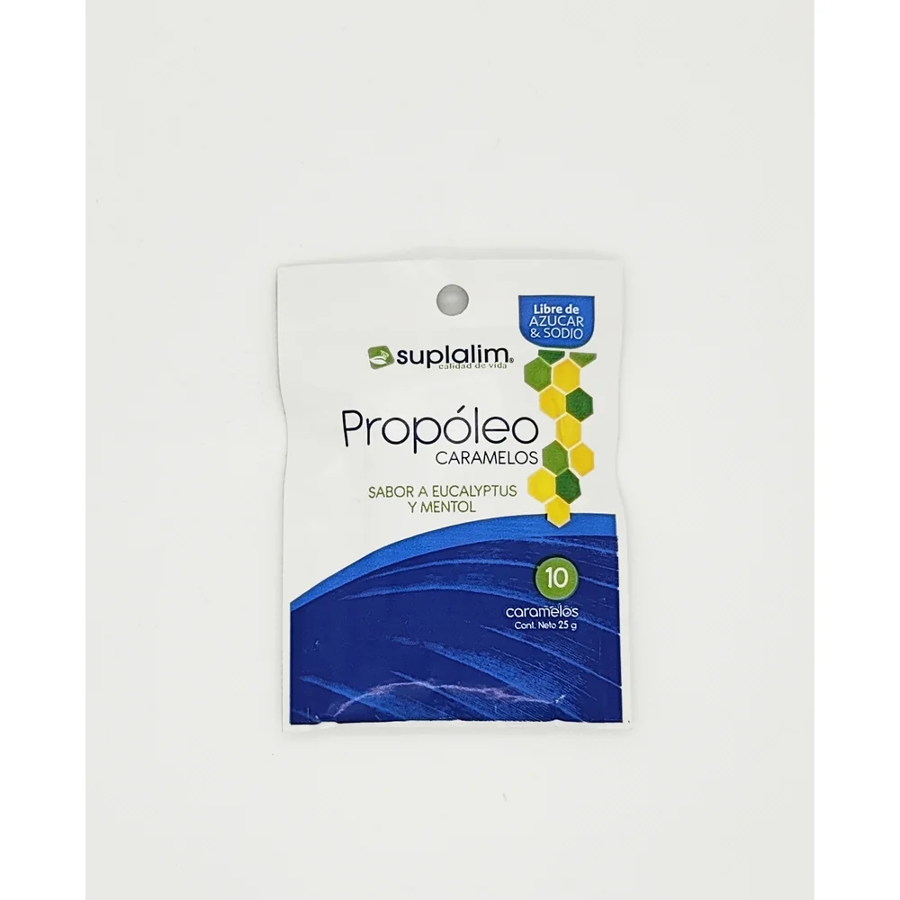PROPOLEO EUCALYPTUS MENTOL 10UN.SUPLALIM S/AZUC
