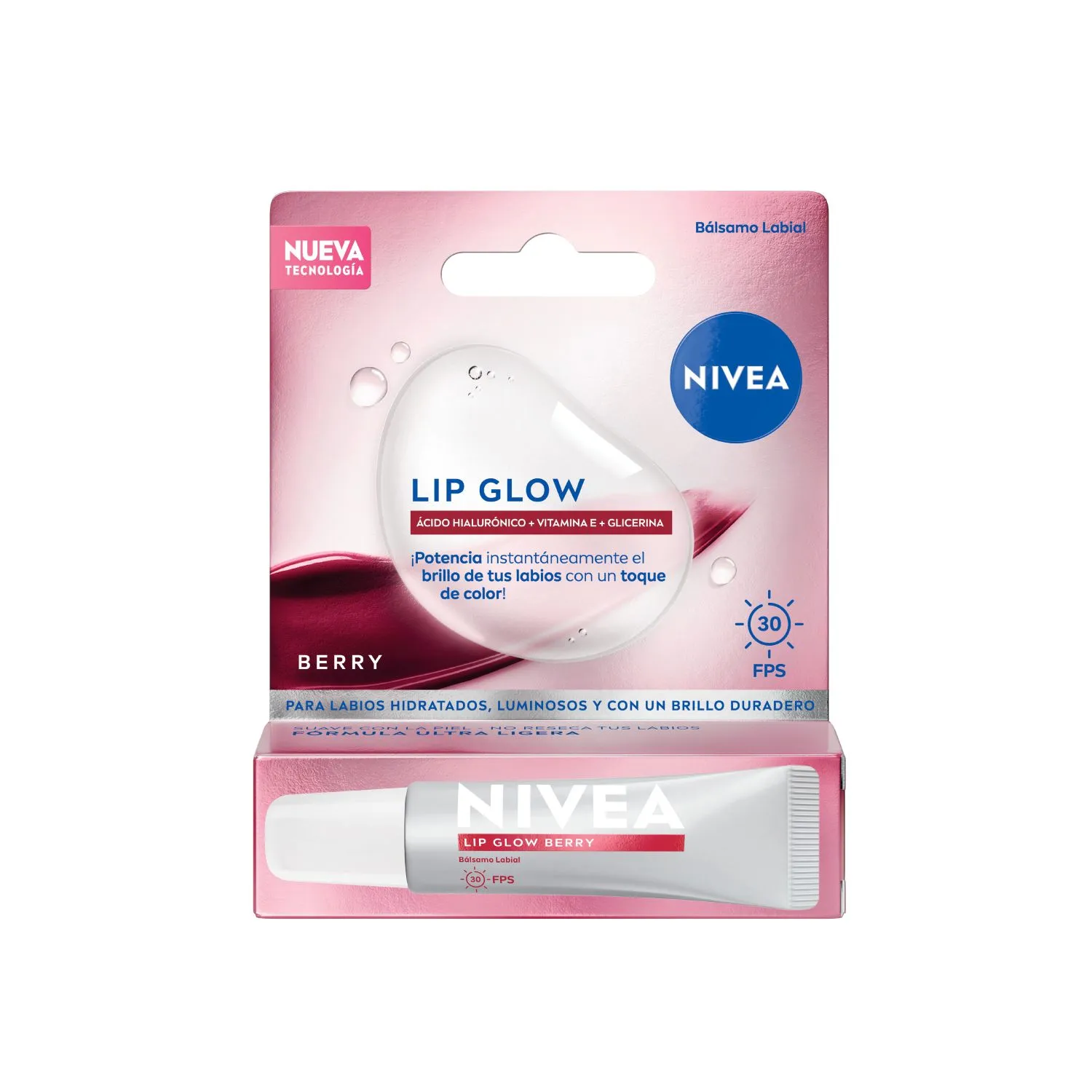 NIVEA LIP GLOW BERRY (AC. HIALURONICO/VIT E/GLICERINA) 10 ML