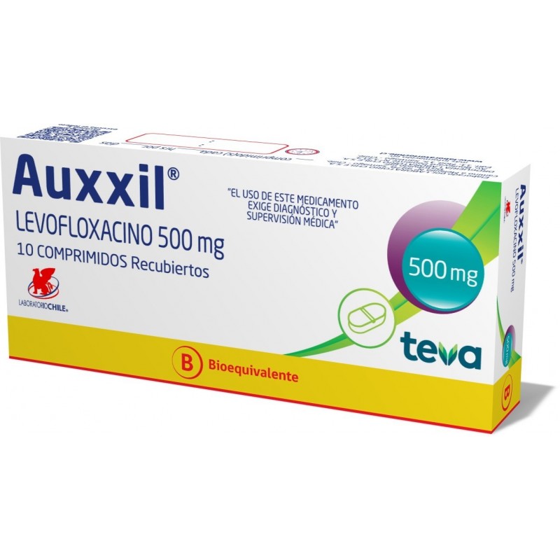 AUXXIL 500 MG X 10 COMP RECUBIERTOS (LEVOFLOXACINO)