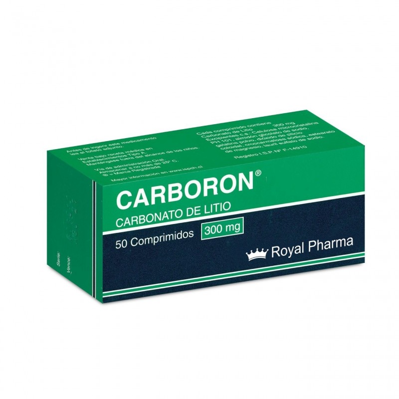 CARBORON 300 MG 50 COMPRIMIDOS (CARBONATO DE LITIO)