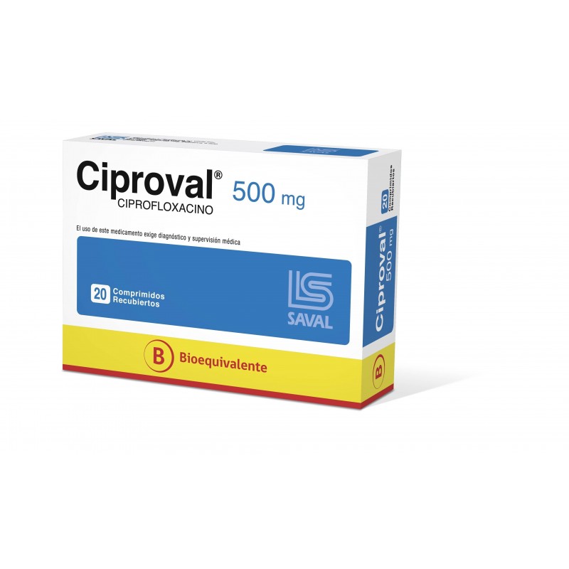 CIPROVAL 500 MG X 20 COMP RECUBIERTOS (CIPROFLOXACINO)