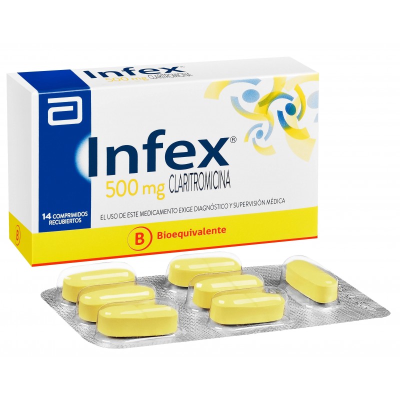 INFEX 500 MG X 14 COMP RECUBIERTOS (CLARITROMICINA)