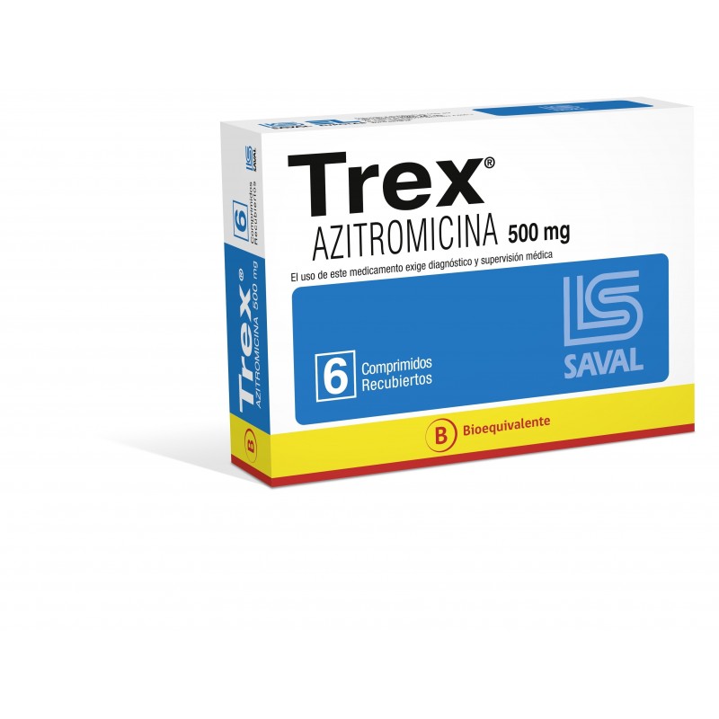 TREX 500 MG X 6 COMP RECUBIERTOS (AZITROMICINA)